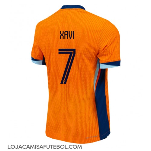 Camisa de Futebol Holanda Xavi Simons #7 Equipamento Principal Europeu 2024 Manga Curta